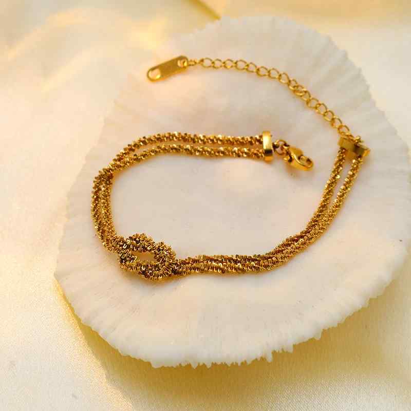 ブレスレット レディース アクセサリー チタン 18金メッキ 金属アレルギー対応 ク...