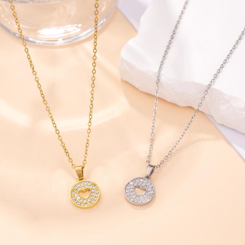 Chromium - ネックレス レディース ロングネックレス ハートペンダント 電気メッキ加工 ゴールド アクセサリー ジュエリー カジュアル デコルテチェーン シンプル きれいめ フォーマル ギフト 普段使い
