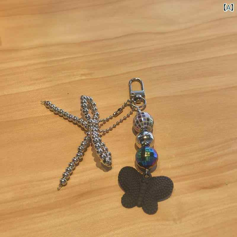 ふんわり暮らし鞄店のキーホルダー レディース かわいい 手作り カラフル リボン ビーズ チャーム バッグチャーム アクセサリー プレゼント 贈り物｜アングル2