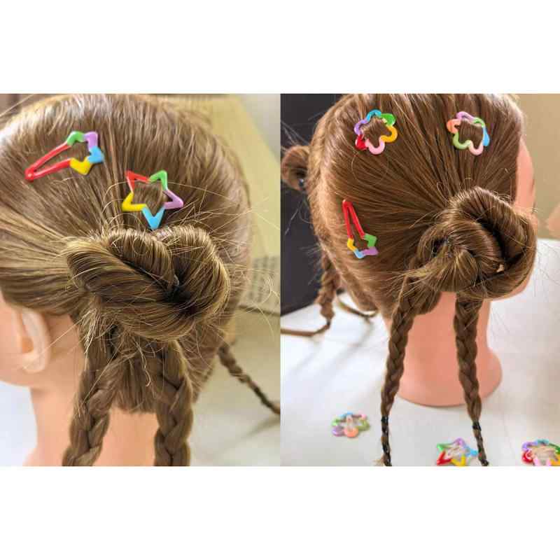 乐天商城 - ヘアピン キッズ 女の子 ヘアアクセサリー 髪留め 前髪クリップ 星 レインボー ハート セット おしゃれ カラフル スリーピン かわいい