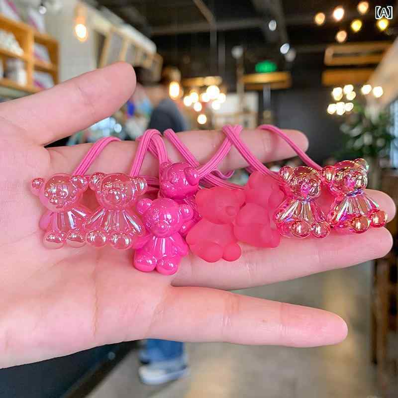 ヘアゴム キッズ 女の子 髪ゴム 8本セット 小熊 カラフル かわいい ヘアアクセサリ...