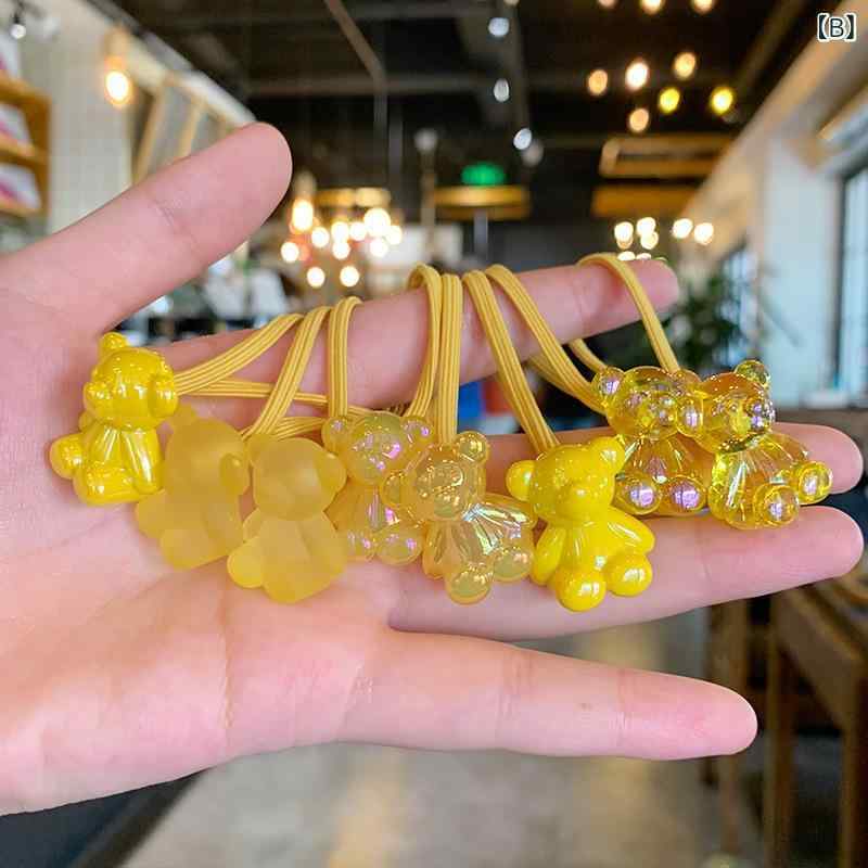 ヘアゴム キッズ 女の子 髪ゴム 8本セット 小熊 カラフル かわいい ヘアアクセサリ...