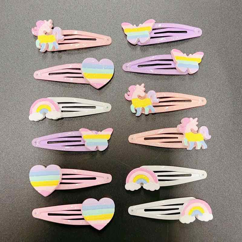 ヘアアクセサリー キッズ 女の子 ヘアピン ヘアゴム 髪飾り ユニコーン レインボー 蝶 カラフル かわいい 子供用 誕生日 ギフト 10点セット