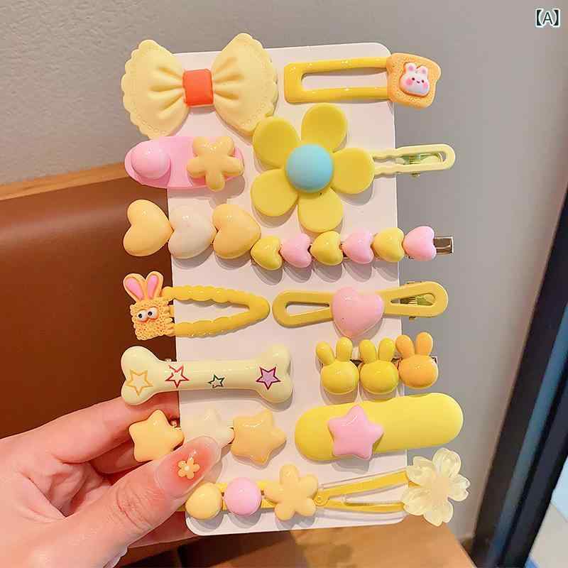 ヘアクリップ キッズ 女の子 ヘアピン ミニ 花 14点セット 前髪クリップ ヘアクリップめ 髪飾り ヘアアクセサリー かわいい カラフル パステルカラー