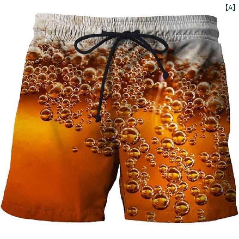 ふんわり暮らし鞄店のハーフパンツ メンズ レディース ユニセックス 春夏 ビーチパンツ ショートパンツ 水陸両用 速乾 撥水 通気性 軽量 3D プリント 柄パン スポーツ 水着 海水パンツ スイムウエア カジュアル 再生繊維 旅行 プール｜アングル2