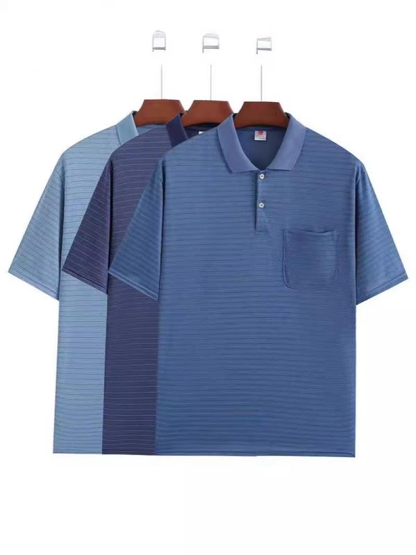 Tシャツ メンズ シニア 接触冷感 吸汗速乾 半袖 襟付き ポロシャツ ボーダー 涼しい 薄手 トップス カジュアル 父の日 プレゼント 敬老の日 ギフト 50代 60代 70代 80代 紳士服 soarsole-10354256 ふんわり暮らし鞄店 パッケージ画像