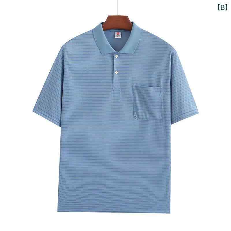 Tシャツ メンズ シニア 接触冷感 吸汗速乾 半袖 襟付き ポロシャツ ボーダー 涼しい 薄手 トップス カジュアル 父の日 プレゼント 敬老の日 ギフト 50代 60代 70代 80代 紳士服 soarsole-10354256 ふんわり暮らし鞄店 サンプル画像3