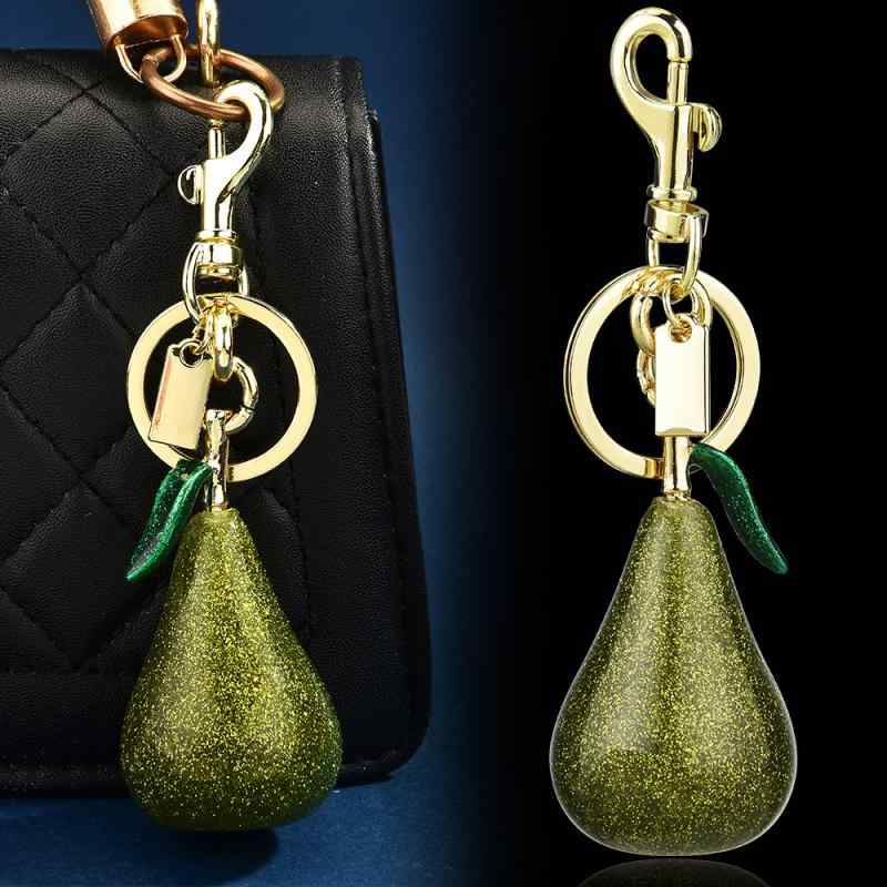 キーホルダー レディース フルーツ 梨 洋梨 かわいい バッグチャーム アクセサリー...