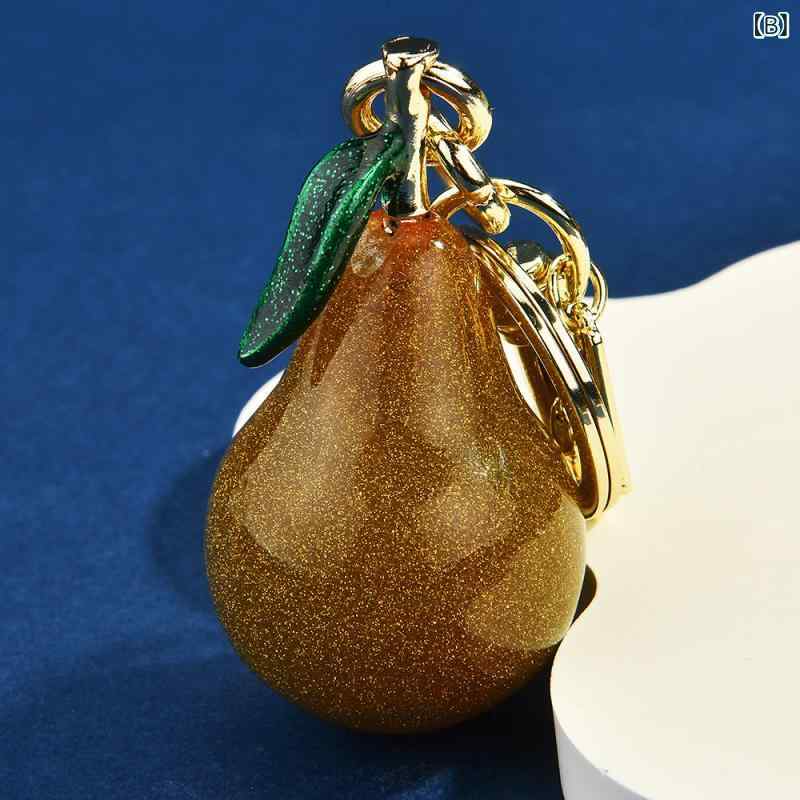 キーホルダー レディース フルーツ 梨 洋梨 かわいい バッグチャーム アクセサリー...