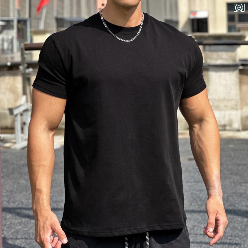 Tシャツ メンズ フィットネス トレーニングウェア 吸汗速乾 伸縮 ストレッチ 半袖 ...