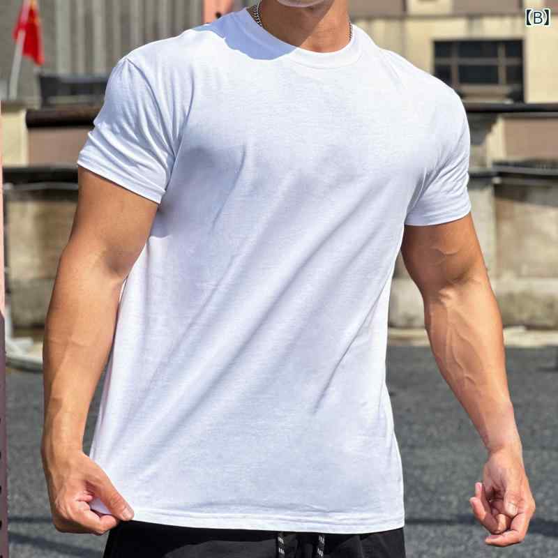 Tシャツ メンズ フィットネス トレーニングウェア 吸汗速乾 伸縮 ストレッチ 半袖 ...