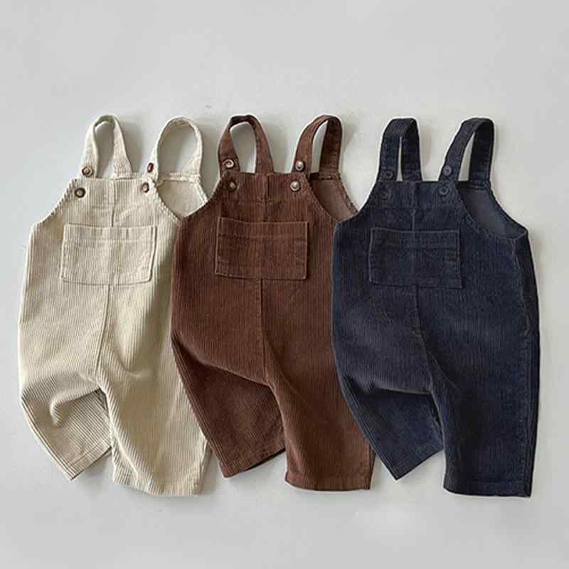 サロペット ベビー キッズ オーバーオール コーデュロイ パンツ ズボン ロングパンツ 春秋 男女兼用 コットン 柔らかい 無地 カジュアル かわいい 普段着