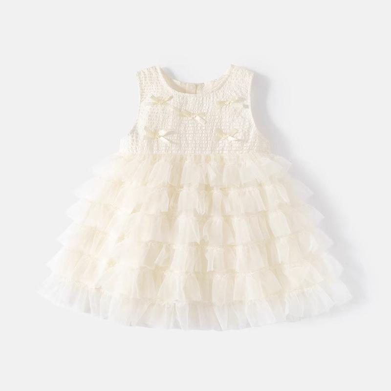 ・カテゴリ: ワンピース・スタイル: プリンセス・主な素材: ポリエステル・裏地素材: 綿80%・対象: ガールズ・対象年齢: 3〜8歳・袖丈: ノースリーブ・シルエット: Aライン裙・デザイン特徴: リボン、チュール・加工: 柔軟加工・カラー展開: ブルー、オフホワイト、ピンク・サイズ展開: 90cm、100cm、110cm、120cm、130cm、140cm