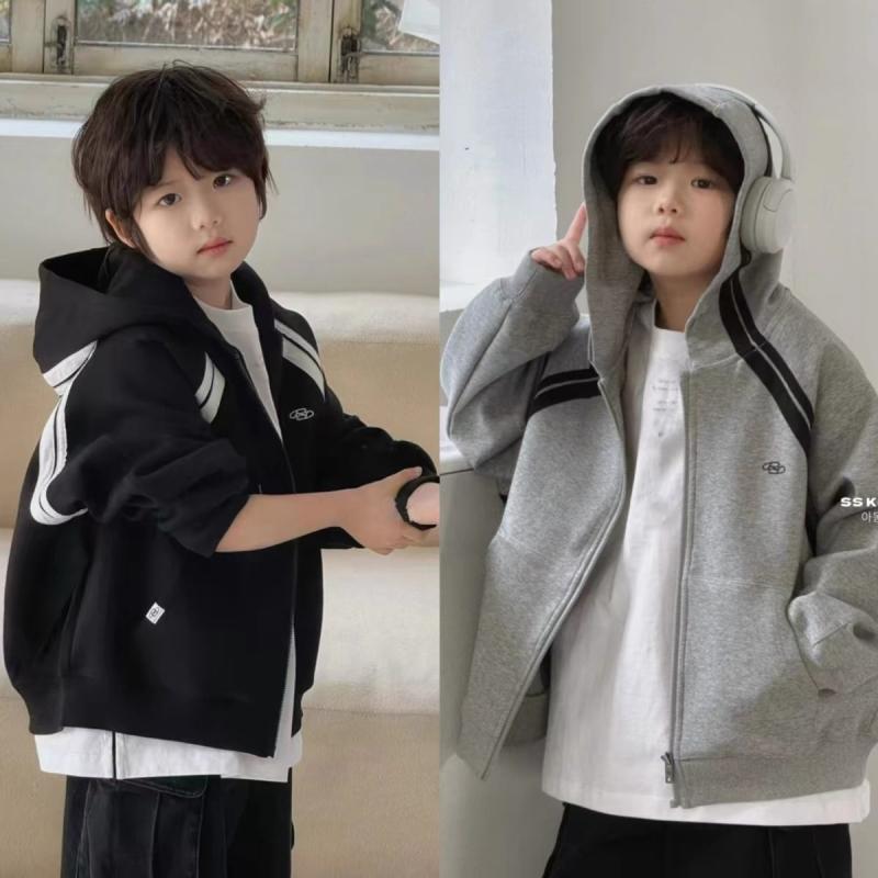 ジャケット キッズ 男の子 秋 長袖 フード付き ジップアップ 羽織り アウター スウ...