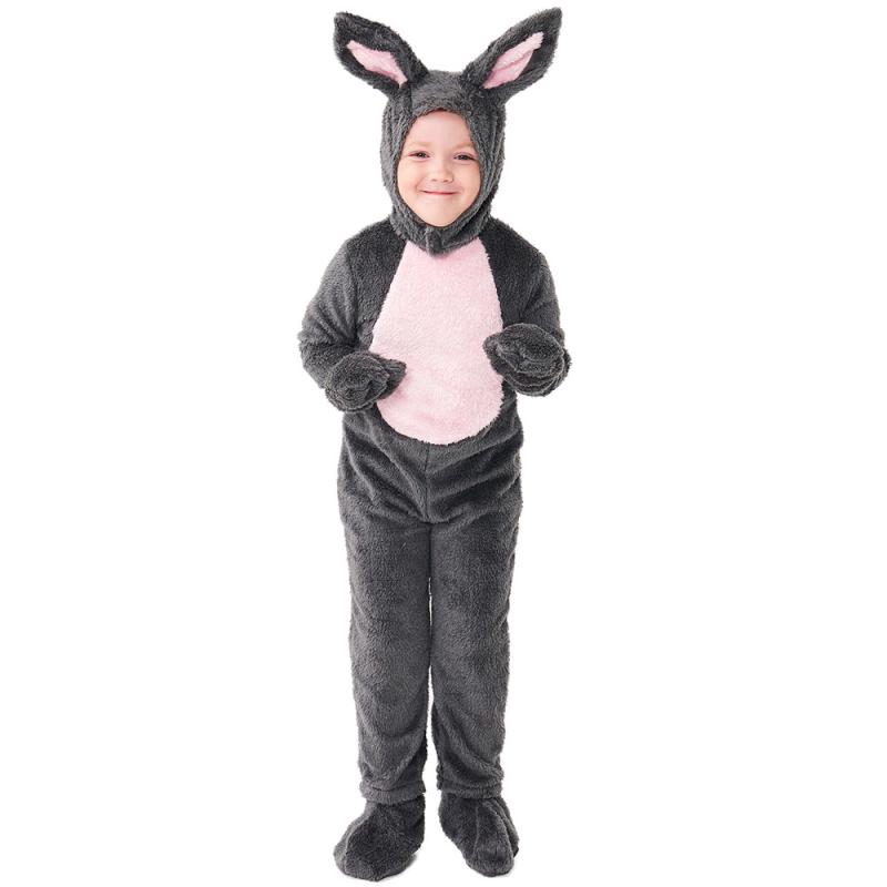着ぐるみ キッズ ハロウィン コスプレ 子供 ウサギ 動物 アニマル 部屋着 ルームウェア グレー 男の子 女の子 パジャマ