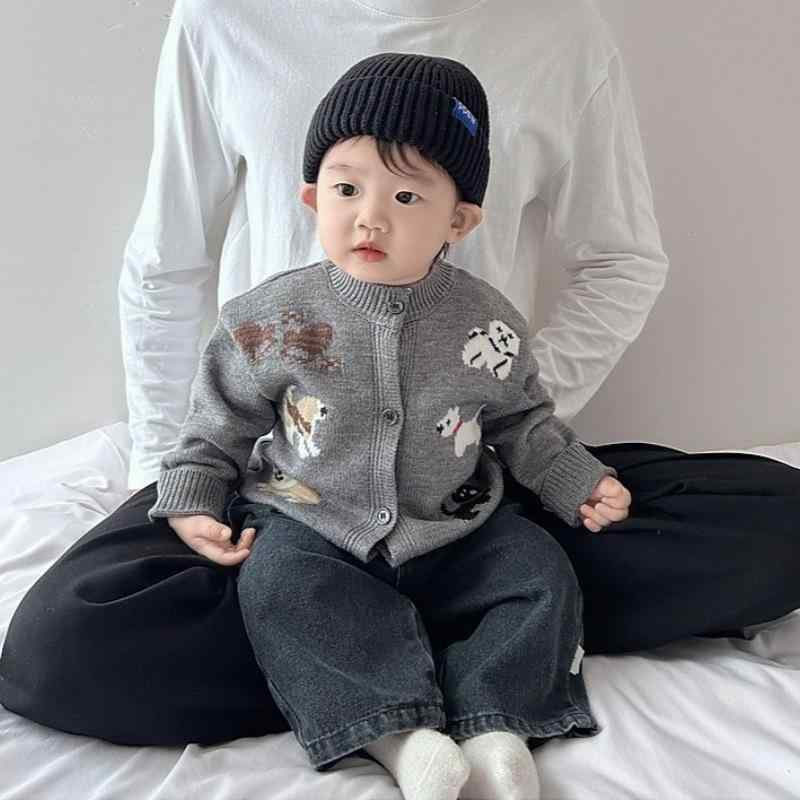 カーディガン キッズ 男の子 長袖 ニット トップス アウター 春秋 子供服 前開き ...
