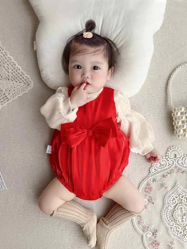 ロンパース ベビー 女の子 2点セット ベビー服 セットアップ 長袖 ショートパンツ ...