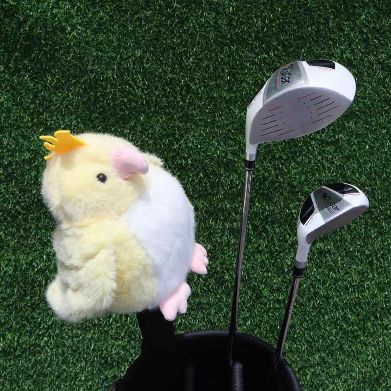 ヘッドカバー ゴルフ ユーティリティ ウッド かわいい 動物 鳥 ぬいぐるみ ニット 保護 軽量 傷防止 クラブカバー