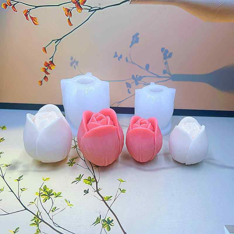 ケーキ型 チューリップ シリコンモールド キャンドル り アロマキャンドル チョコレート お菓子作り 焼き型 3D 立体 立体型 ハンドメイド デコレーション DIY 樹脂 粘土 型抜き 簡単 道具 透明
