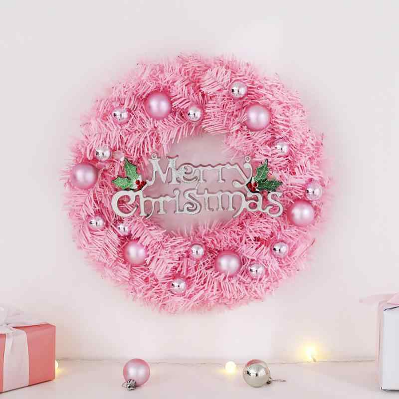 ・カテゴリ: クリスマスリース・サイズ展開: 30cm、40cm、50cm、60cm・カラー展開: ピンク・仕様: ライト付き、ライトなし・素材: PVC・スタイル: 現代的、シンプル・製法: 半業、半機械生産