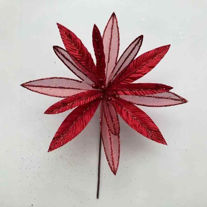 クリスマス飾り オーナメント プラスチック製 キラキラ 華やか DIY用 り 造花 35cm デコレーション 飾り付け 撮影小物 ゴールド シルバー ホワイト