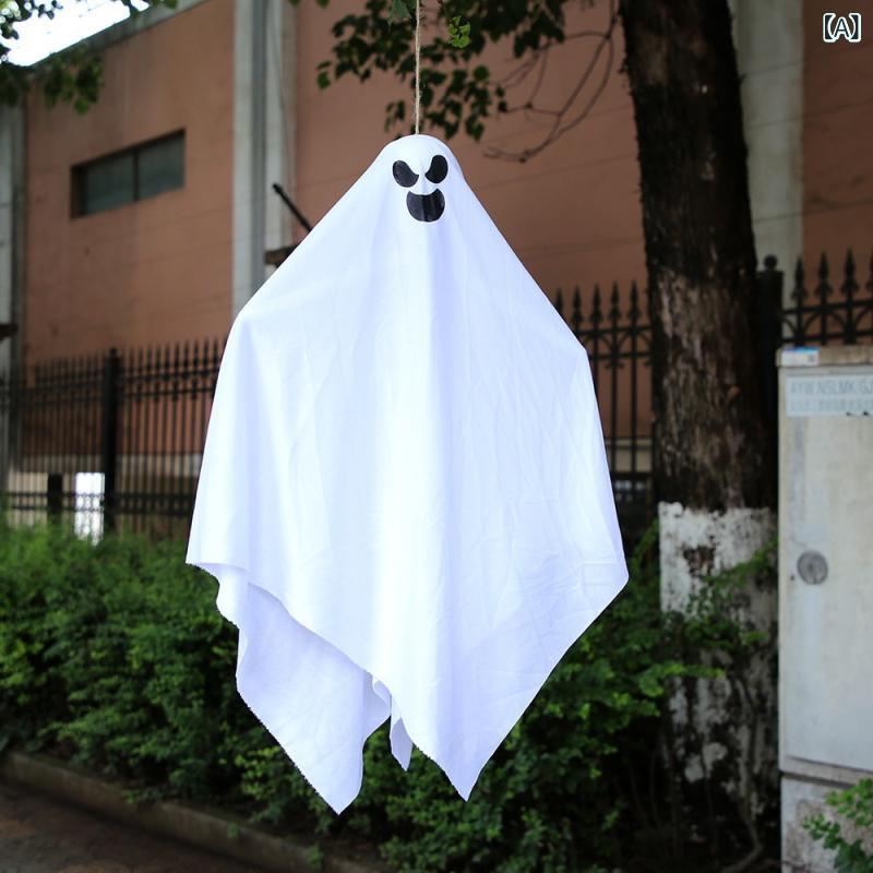 ハンギングデコレーション ハロウィン 飾り 幽霊モチーフ 吊り下げ式 ホラー 雰囲気作り おばけ パーティー イベント 装飾 2個セットの商品画像 2