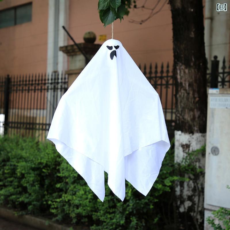 ハンギングデコレーション ハロウィン 飾り 幽霊モチーフ 吊り下げ式 ホラー 雰囲気作り おばけ パーティー イベント 装飾 2個セットの商品画像 3
