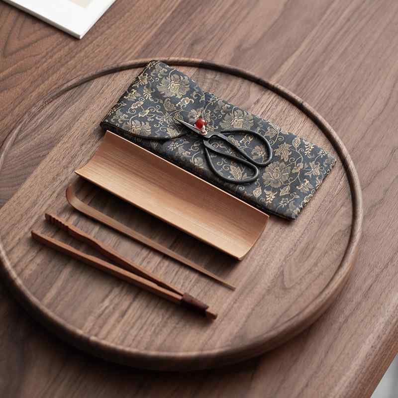 茶道具 レディース メンズ 携帯用 収納袋付き 竹製 5点セット 茶さじ 茶挟み 茶道...