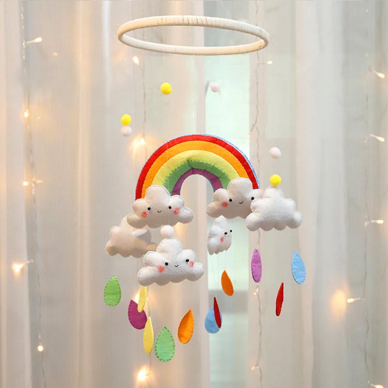 ベッドメリー ベビー りキット DIY ハンドメイド フェルト レインボー 風鈴 おもちゃ 赤ちゃん 出産祝い プレゼント 室内 飾り