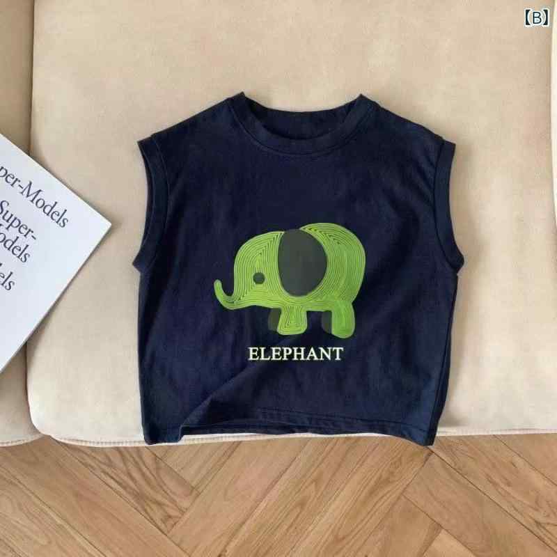タンクトップ キッズ コットン トップス ノースリーブ Tシャツ 男の子 女の子 子供...