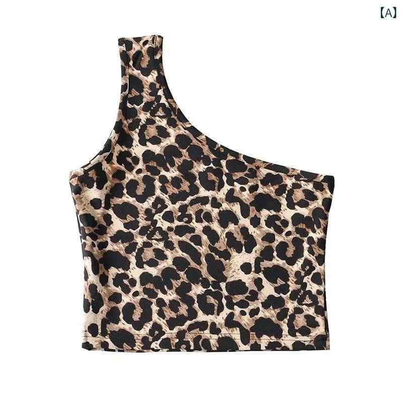 タンクトップ キッズ 女の子 キャミソール ヒョウ柄 コットン 春夏 ワンショルダー...