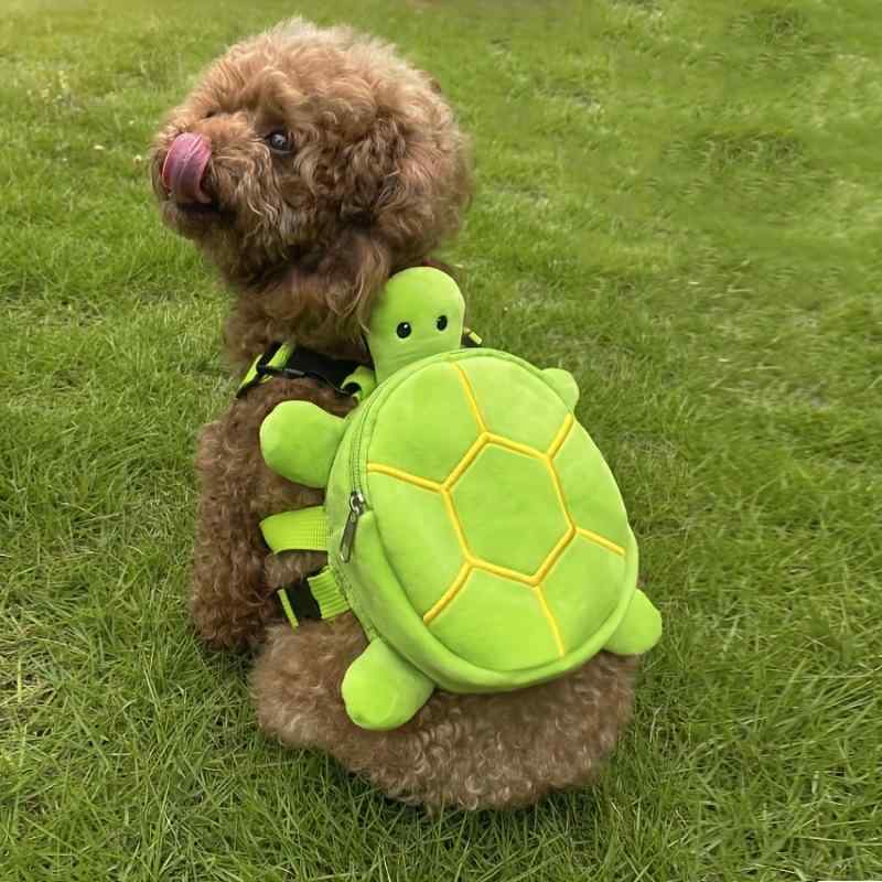 ペットバッグ 犬 猫 リュック ハーネス リード 散歩 お出かけ 小物入れ カメ型 かわいい 軽量 通気性 迷子防止 安全