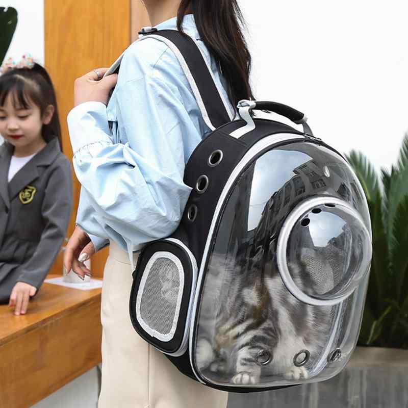 ペットバッグ キャリーバッグ リュック 猫用 犬用 宇宙船 カプセル型 透明 通気性 軽量 手提げ お出かけ 旅行 防災 避難用