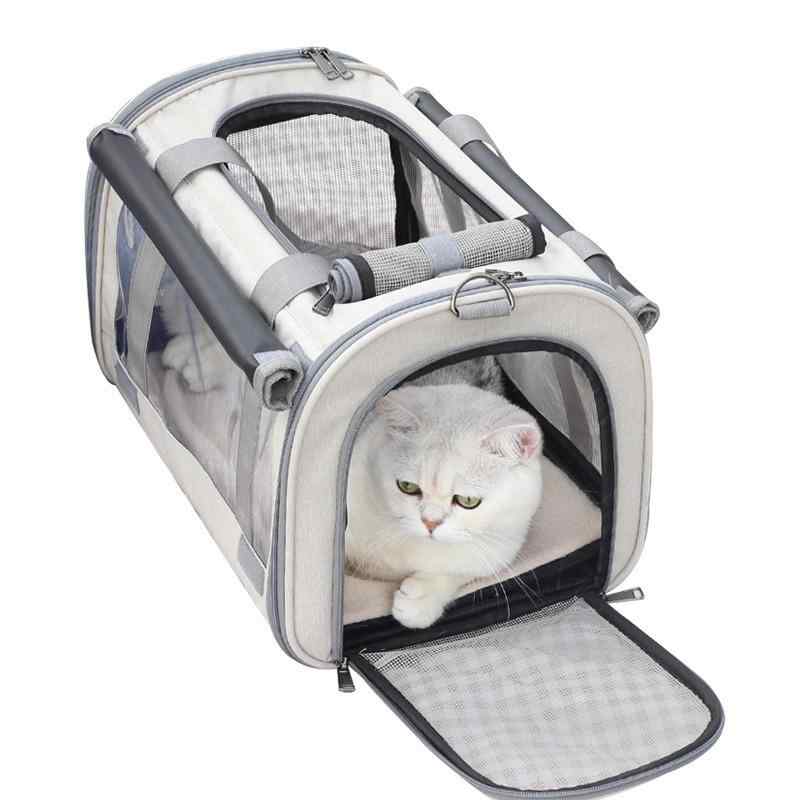 ペットキャリーバッグ 猫用 手提げ ショルダー 折りたたみ 大容量 通気性 軽量 2WA...