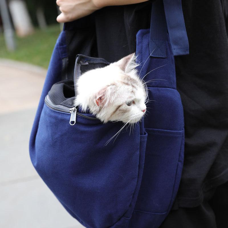ペットキャリーバッグ 猫 犬 斜めがけ ワンショルダー 通気性 メッシュ お出かけ 散歩 軽量 旅行 ペット用品 ペットバッグ
