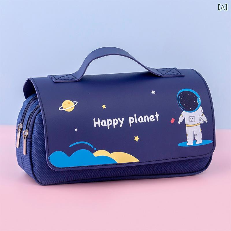 ペンケース キッズ レディース 大容量 筆箱 双層 撥水 耐摩耗性 収納ケース シンプル かわいい 小学生 中学生 高校生 文房具 soarsole-10393335 ふんわり暮らし鞄店 サンプル画像2