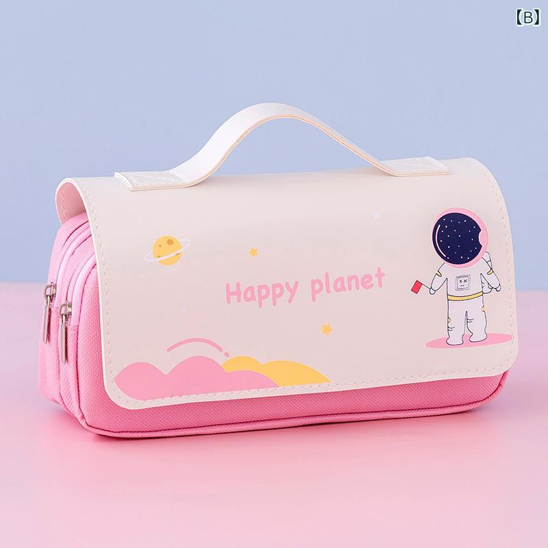 ペンケース キッズ レディース 大容量 筆箱 双層 撥水 耐摩耗性 収納ケース シンプル かわいい 小学生 中学生 高校生 文房具 soarsole-10393335 ふんわり暮らし鞄店 サンプル画像3