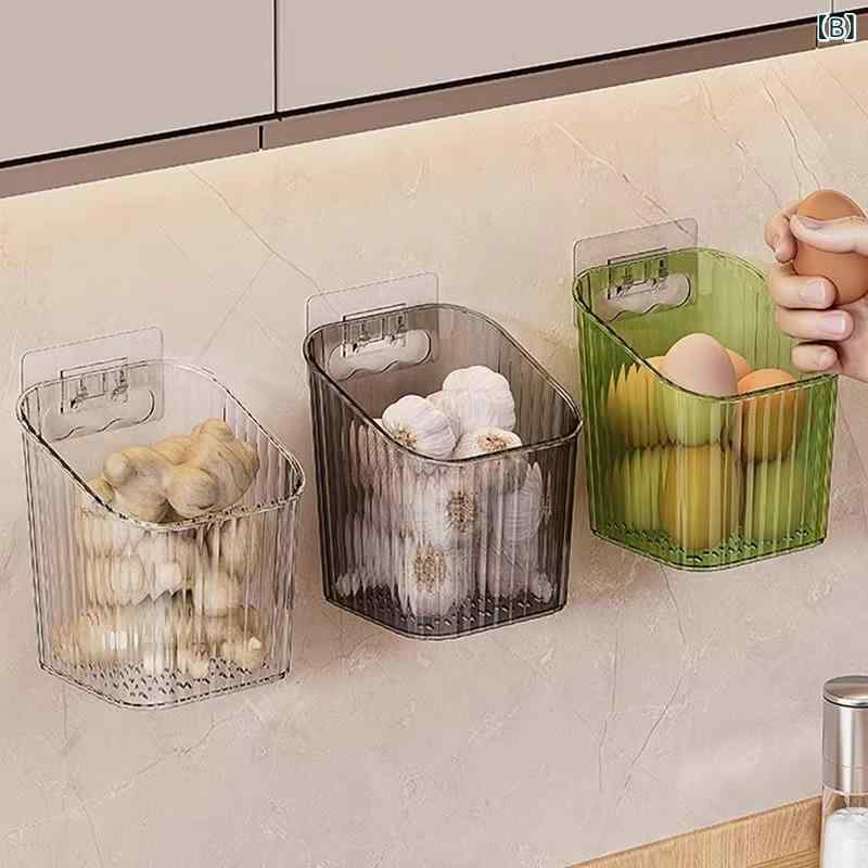 収納バスケット キッチン小物 レディース メンズ 吊り下げ 壁掛け 排水 水切り 浴室 バスルーム プラスチック製 コンパクト 収納ケース 3個セット soarsole-10397057 ふんわり暮らし鞄店 サンプル画像3