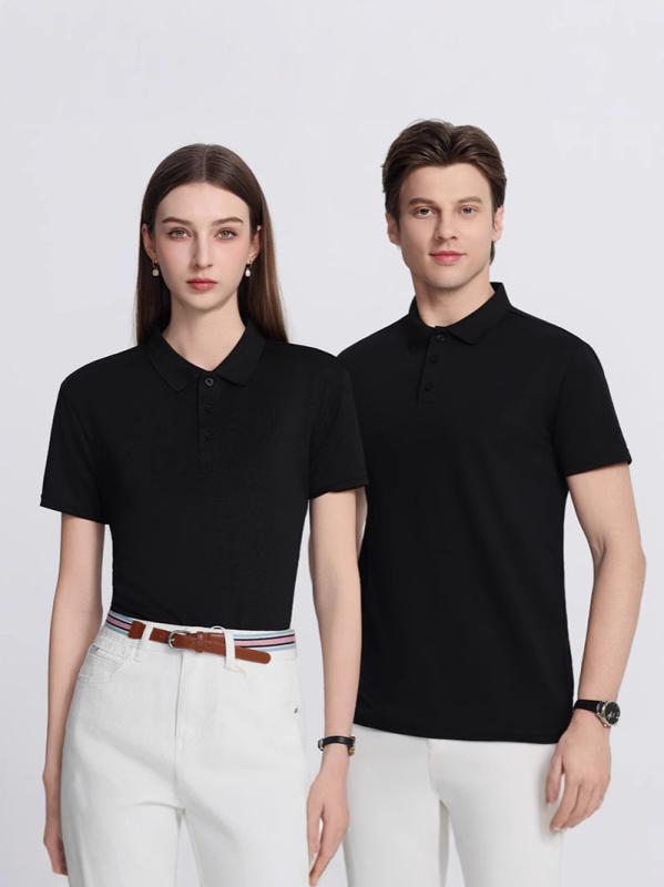 ポロシャツ ユニセックス 半袖 接触冷感 吸汗速乾 耐摩耗 ビジネス カジュアル 襟付き Tシャツ 通勤 通学 部屋着 無地 シンプル トップス