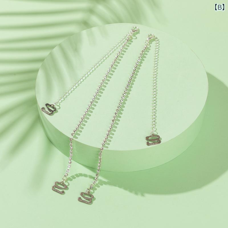 ふんわり暮らし鞄店のブラストラップ ストラップ レディース 肩紐 ラインストーン 珍珠 金属チェーン 取り外し可能 調節可能 見せブラ 防滑 下着 アクセサリー｜アングル3