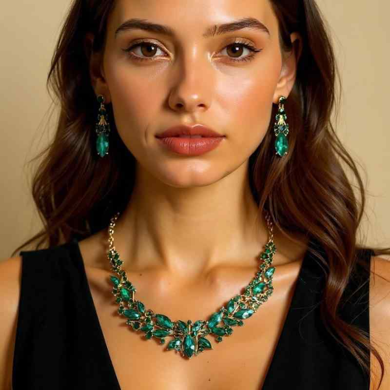 Women's Jewelry Set: Necklace and Earrings, Crystal, Electroplated, Flower Motif, Teardrop Shape, 2-Piece Set, Perfect for Bridal, Wedding, Reception, Party, Dress, Casual, Elegant, and More.