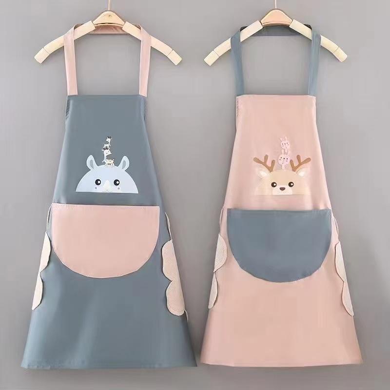 ・カテゴリ: エプロン・タイプ: 袖なしエプロン・用途: 防水・素材: 防水布・サイズ: フリーサイズ・スタイル: 韓国風・柄: キャラクター、アニメ、花柄・カラー展開: ピンク、ブルー・仕様: 72cm*68cm・対象: メンズ、レディース、カップル
