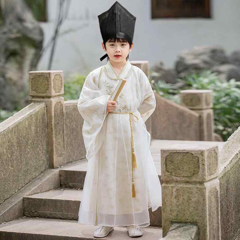 ・柄: 船錨・舵・ネイビー風・加工: 柔軟処理・要素: セットアップ・着用対象: ユニセックス・主な素材: ポリエステル・スタイル: 中国風・素材の割合: ・厚さ: 普通・カラー展開: ゴールドリーフセット、ゴールドリーフセット＋扇子、ゴールドリーフセット＋扇子＋角帽、ゴールドリーフセット＋扇子＋祥雲シューズ、ゴールドリーフセット＋扇子＋角帽＋祥雲シューズ・対象身長: 100cm、110cm、120cm、130cm、140cm、150cm・デザイン: 唐装・対象年齢: 8歳以上、身長140cm以上・カテゴリ: 子供用チャイナドレス・唐装・民族衣装