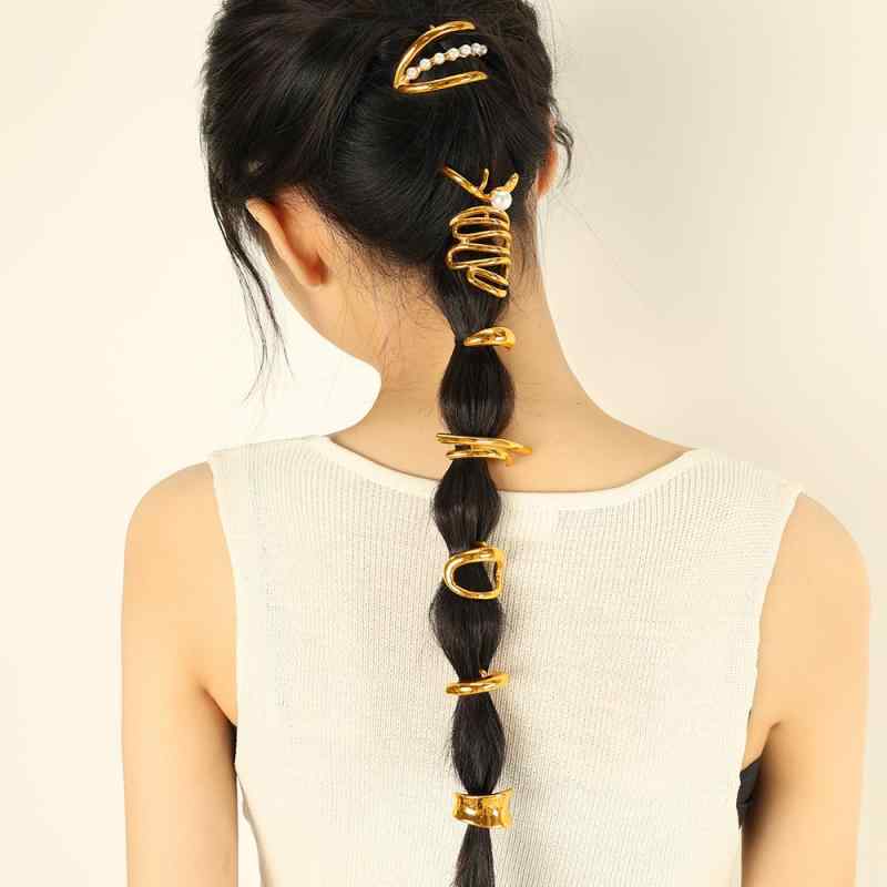 ・カテゴリ: ヘアアクセサリー・スタイル: コンテンポラリー・主な素材: チタン鋼・デザイン: 幾何学・処理技術: 電気メッキ・カラー展開: ゴールド