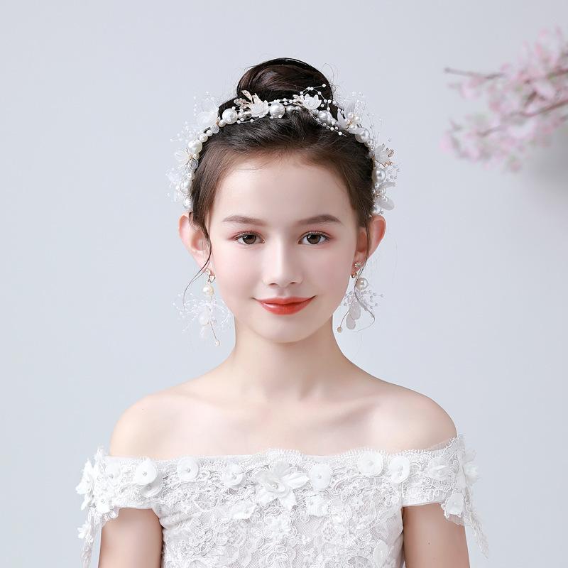 ヘアアクセサリー キッズ 女の子 カチューシャ ヘアバンド ドレス用 花冠 髪飾り パール コサージュ ピアノ発表会 フォーマル 結婚式 七五三