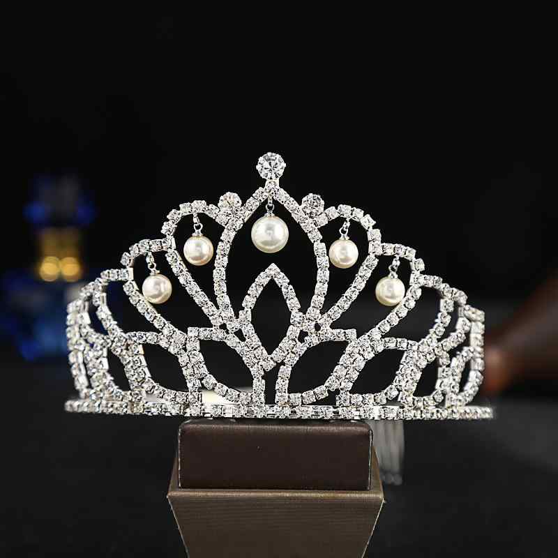 ティアラ レディース ヘアアクセサリー コーム ヘッドドレス 髪飾り ウェディング 結婚式 花嫁 ブライダル クラウン キラキラ ジルコニア ラインストーン パール パーティー 二次会 演奏会 フォーマル ドレス用