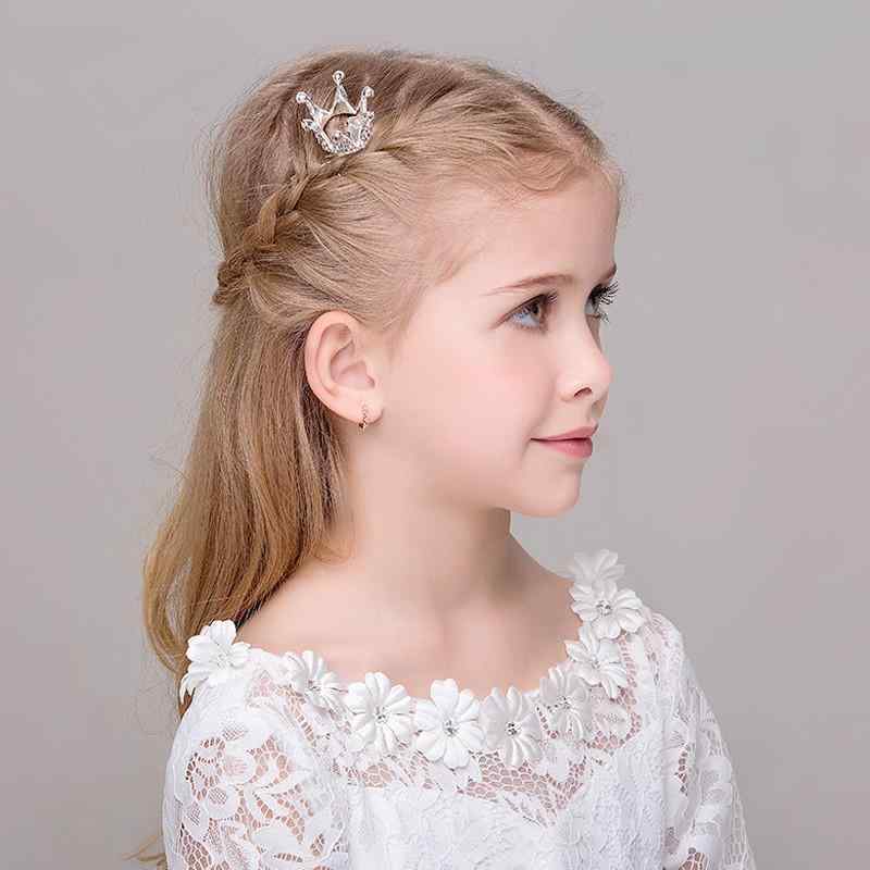 カチューシャ キッズ 女の子 ティアラ 王冠 ヘアアクセサリー 髪飾り 子供用 プリンセス キラキラ ラインストーン 合金 ドレス用 発表会 入園式 卒園式 七五三 フォーマル 撮影 結婚式 シルバー