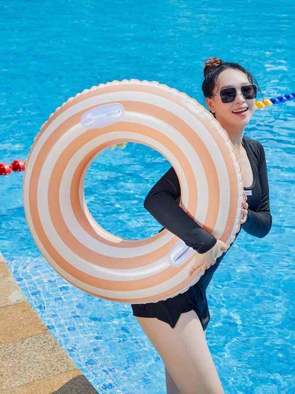 浮き輪 子供 厚手 レトロ キャンディ ストライプ かわいい 浮輪 うきわ プール 海...