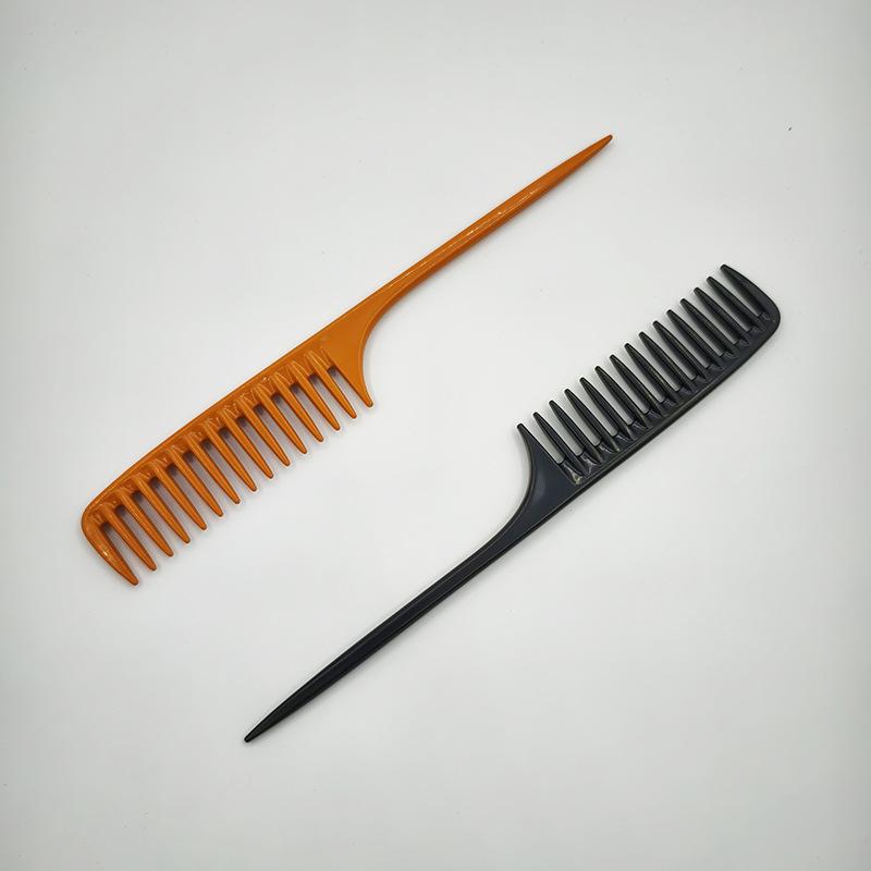 ヘアコーム プロ用 粗歯 リングコーム スタイリングコーム 静電気防止 耐熱 巻き髪 ヘアケア サロン仕様 美容師 理髪 持ち運び オレンジ ブラック soarsole-10423018 ふんわり暮らし鞄店 パッケージ画像