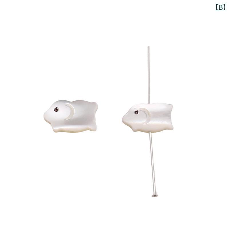 ビーズ レディース ハンドメイド 素材 天然シェル 動物 モチーフ ウサギ イルカ アクセサリーパーツ 手芸 ネックレス ブレスレット DIY チャーム パーツ かわいい りの商品画像 3